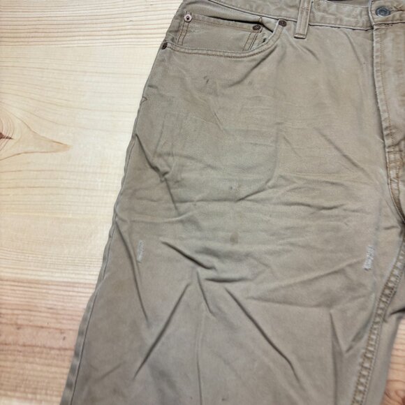 Vintage Ralph Lauren Pants Mens 36x32 Brown Tan Chino Classic 817 Distressed - Picture 3 of 12